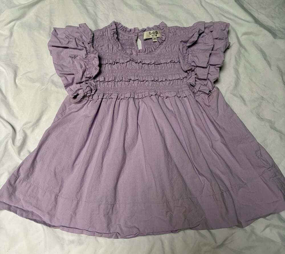 Sea New York Smocked Ruffle Sleeve Top Lavender Size XS